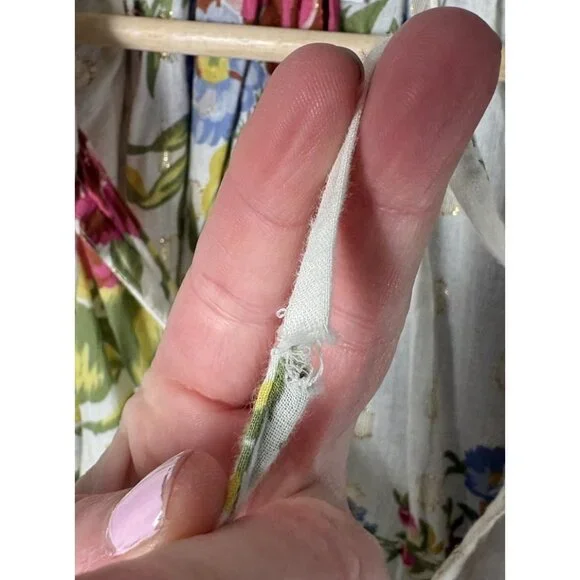 LOVE THE LABEL Womens L Floral Print Oversize Tunic Blouse Top Anthropologie - Picture 7 of 8